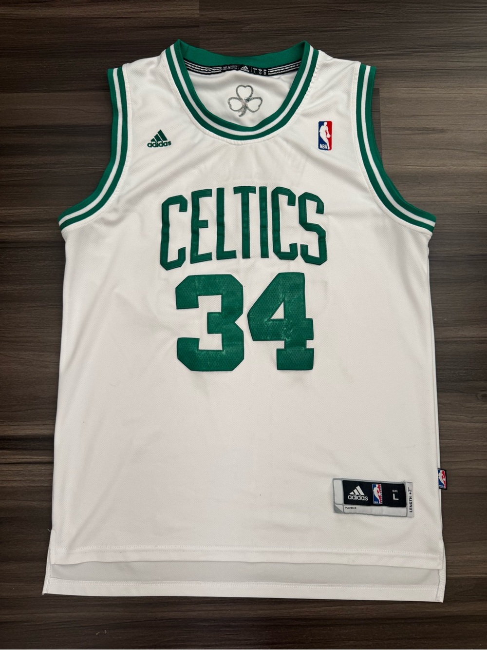 Adidas Boston Celtics Paul Pierce #34 NBA Stitched Jersey +2 Length Men’s Large